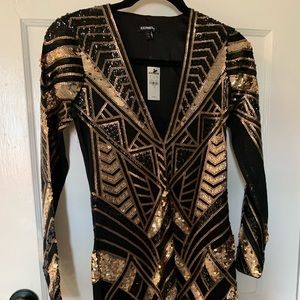 NWT Express Art Deco Sequin Dress